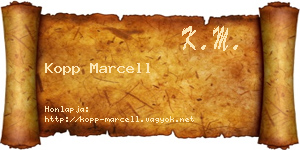 Kopp Marcell névjegykártya